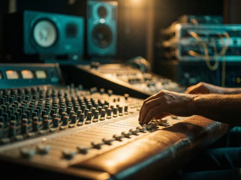 Professional recording studio setup for original music production